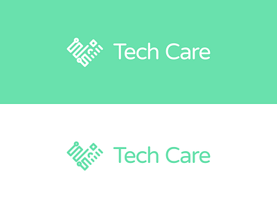 Tech Care Logo V3 heart line linear logo technology
