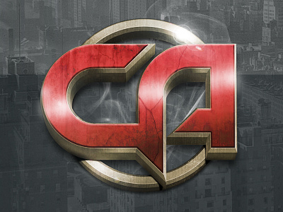 Code Avengers Logo v2.1 3d gleam icon metal superhero