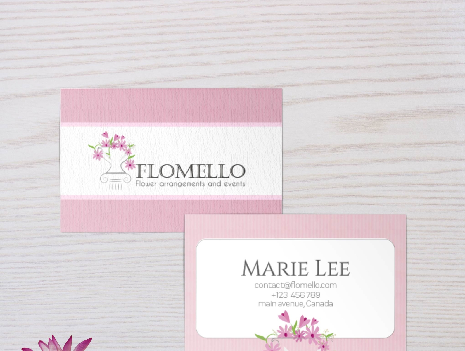 Flomello . graphic design branding business card design flower ill illustration logo