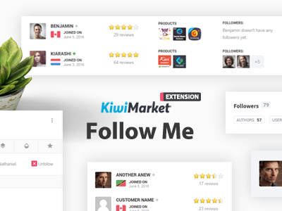 Kiwimarket - Follow Me easy digital downloads extension follow me kiwimarket marketplace wordpress