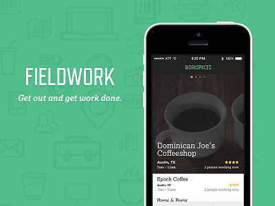 Fieldwork, the Co-working App app design branding uiux