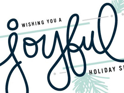 Joyful Holiday Season christmas christmas card cursive handlettering holiday joy joyful mint navy pine script