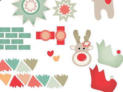 Christmas Collection christmas elf highlight holidays reindeer star vector vintage