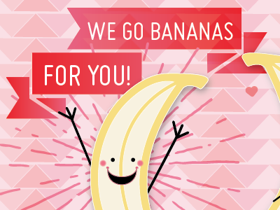 Go Bananas! banana character healthy eating heart valentines day