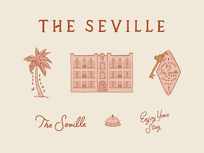 The Seville Branding brand branding design drawing hand lettering hotel logo icon icon artwork illustration logo typography vector