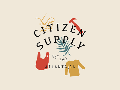 Citizen Supply T-Shirt Design brand branding design drawing hand lettering icon icon artwork illustration logo t shirt t shirt design typography vector