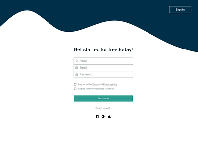 Daily UI - Sign up page challenge dailyui signup ui