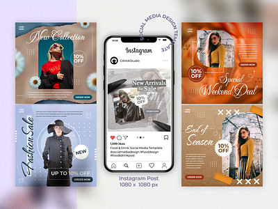 Fashion instagram post & stories template banner design