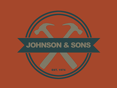Johnson & Sons Logo banner hammers logo