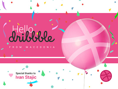 Hello Dribbble! first shot hello thanks welcome