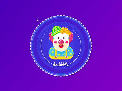 Dribbble Clown Sticker