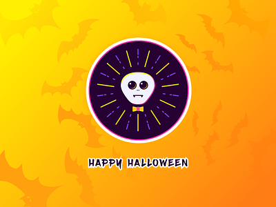Happy Halloween Sticker bat halloween illustration palyoff skull sticker sticker design
