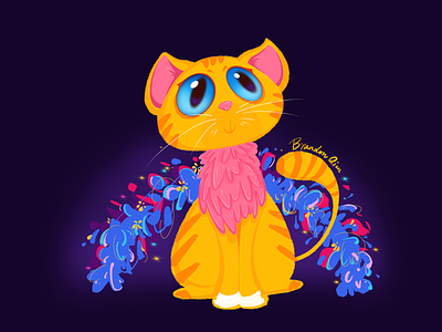 Cat cat cute illustration painting procreate