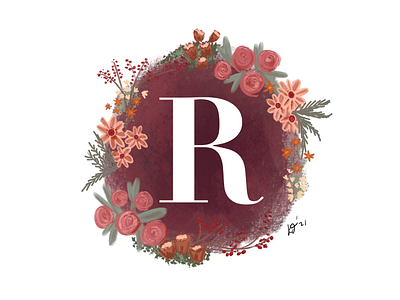 Botanical Monogram "R"