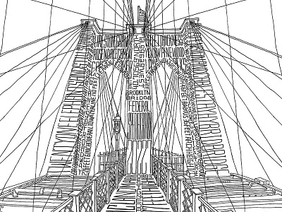 Architype 001: Brooklyn Bridge architecture illustration typography