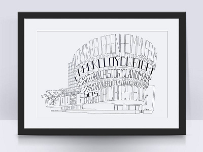 Architype 003: The Guggenheim architecture drawing illustration typography