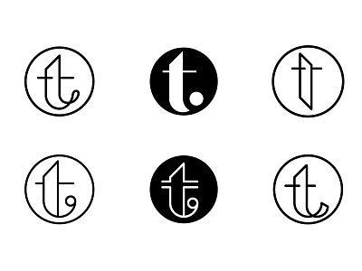Studies of T logo typography