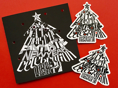 Christmas Promo graphic design holiday card lettering