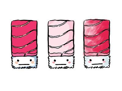 Sushi Family Brush/Color Test illustration spot illustration sushi