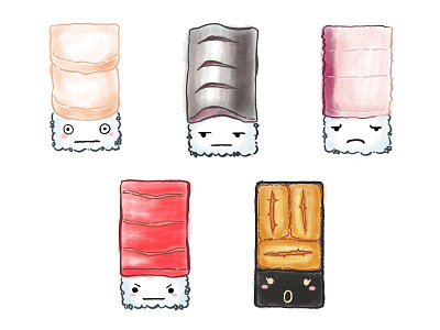 Third Patch of EmoSushi Family illustration sushi