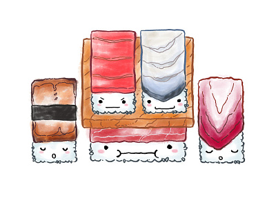 Happy Friday Fatty Tuna 🍣! illustration spot illustration sushi