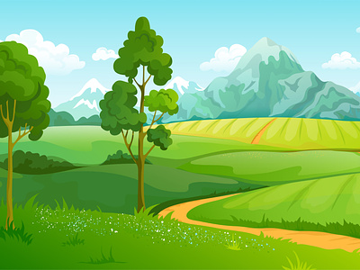 Mountain Green field illustration