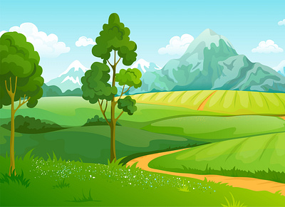 Mountain Green field illustration