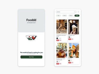 Fooddd - Landing page & Search result page app design designercize landing page mobile design search result page ui ux