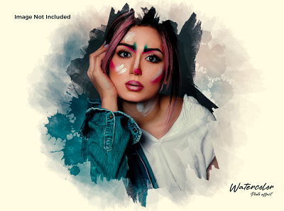 Watercolor Photo Effect Template splash