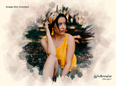 Watercolor Photo Effect Template splash