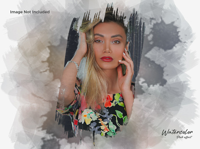 Watercolor Photo Effect Template splash