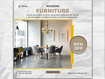 Modern Furniture sale social media and instagram banner template