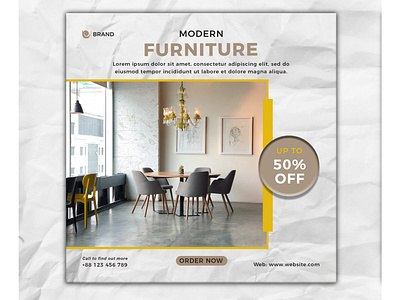 Modern Furniture sale social media and instagram banner template