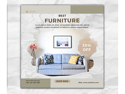 Modern Furniture sale social media and instagram banner template