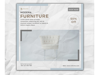 Modern furniture sale social media and instagram banner template real estate
