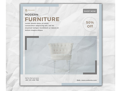 Modern furniture sale social media and instagram banner template