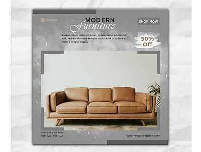 Modern furniture sale social media and instagram banner template real estate