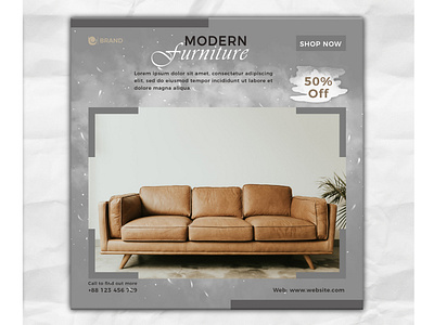 Modern furniture sale social media and instagram banner template