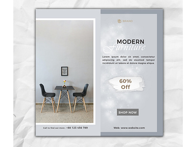 Modern furniture sale social media and instagram banner template