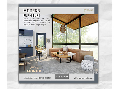 Modern furniture sale social media and instagram banner template