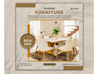 Modern furniture sale social media and instagram banner template real estate
