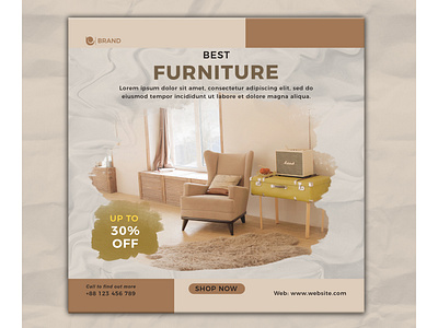 Modern furniture sale social media and instagram banner template