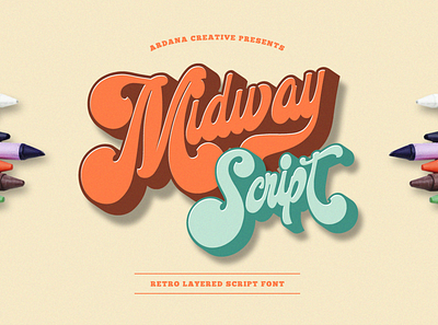 Midway | Retro Script Font packaging