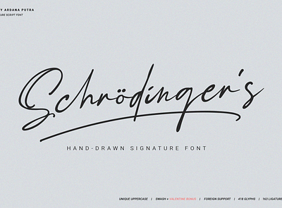 Schrödinger's | Free Download Signature Font beautiful branding design font handwritten illustration logo design natural packaging photography ui