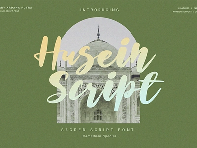 Husein Script | Free Download Handwritten Ramadan Font app beautiful branding brush design font handwritten icon illustration logo logo design natural packaging photography rough script signature font typography vector