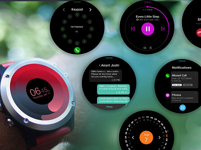 Watch Design android circle design flat ui design ui design watch