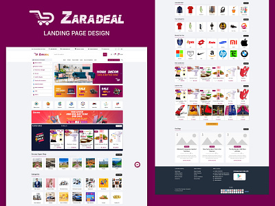 E- Commerce Landing Page Design / Zaradeal brand brand design illustrator branding design graphic design home page illustration landing page logo ui ui ux ux web page website design