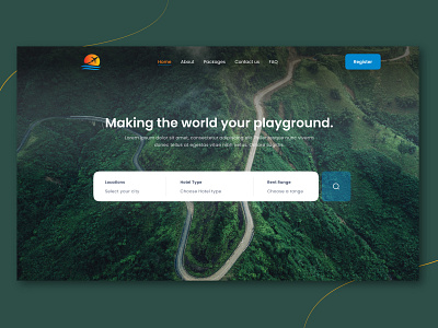 Travel Web Header | Landing Page design