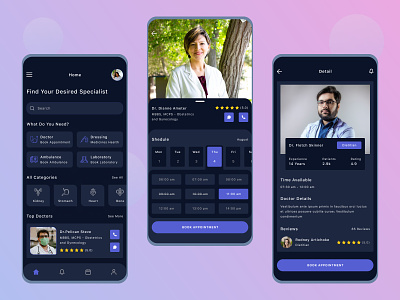 Medicare User Interface - Doctor Appointment App Design android app application clean clinic doctor app graphic design health app healthcare medical app medicine mobile mobile app product design ui web app web design