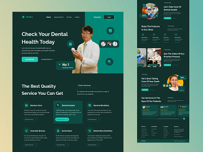 Health-Care: Dental Landing Page UI Design 3d dashboard website dental dental care design doctor app graphic design healthcare hospital landing page medical app medical web medical website typography ui ux web web design web site